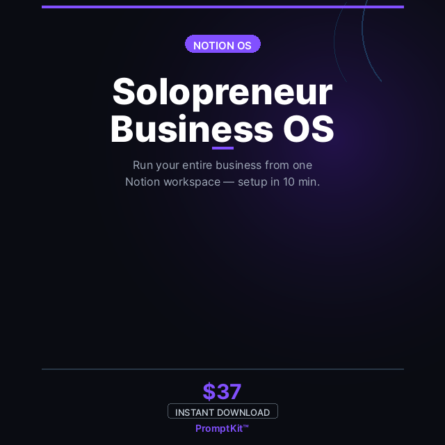 Solopreneur Business OS — Complete Notion Workspace Template