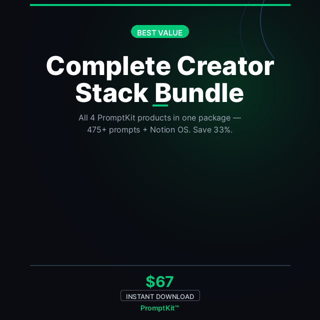 The Complete Creator Stack — All 4 PromptKit Products (Bundle)